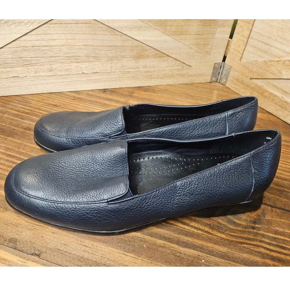 Trotters Women‎ 39 EU Leather Loafer Shoes Indigo Blue Comfort Cushion #494